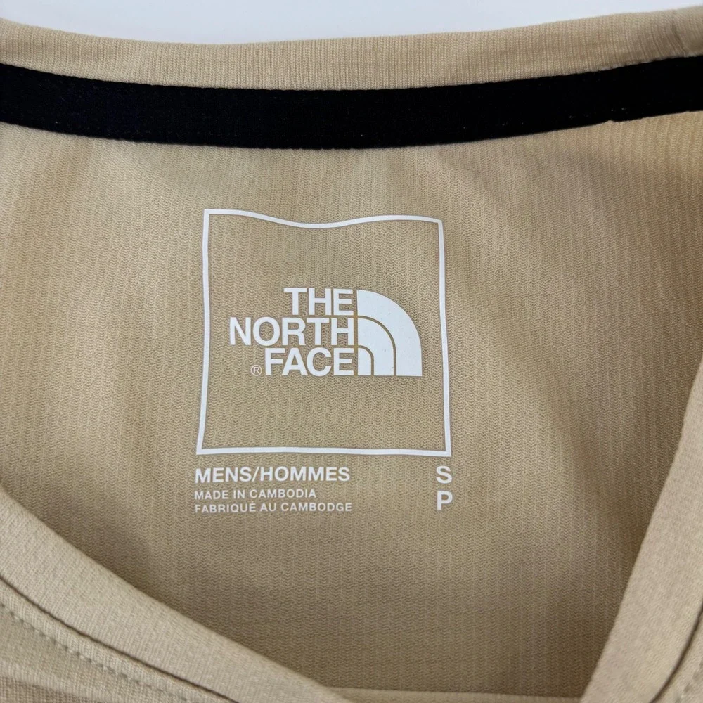 The North Face FlashDry Shirt Mens Small Tan Performance Hiking Training Tee